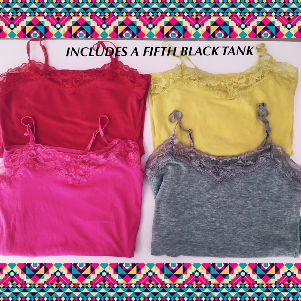 *LAST CHANCE* Set of 5* Lacy Tank Tops